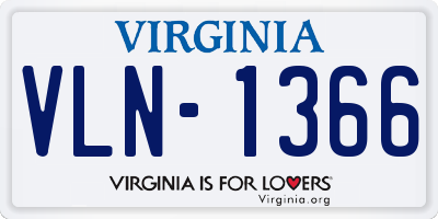 VA license plate VLN1366