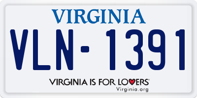VA license plate VLN1391