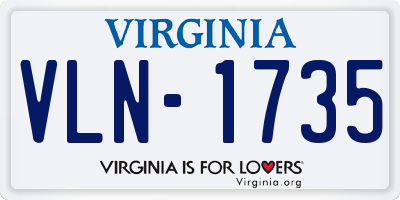 VA license plate VLN1735