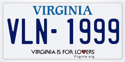 VA license plate VLN1999