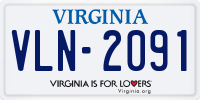 VA license plate VLN2091