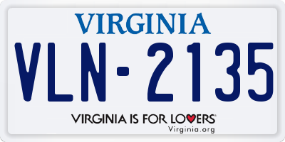 VA license plate VLN2135