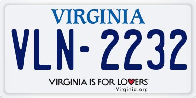 VA license plate VLN2232