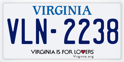 VA license plate VLN2238