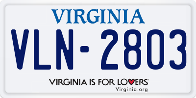 VA license plate VLN2803