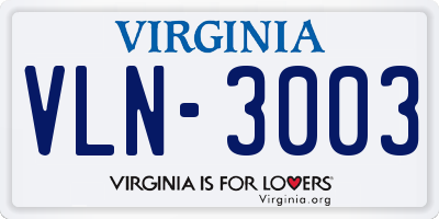 VA license plate VLN3003