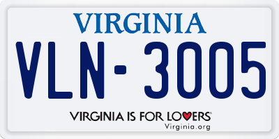 VA license plate VLN3005