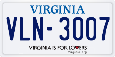 VA license plate VLN3007