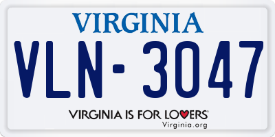 VA license plate VLN3047