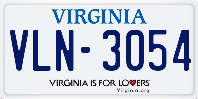 VA license plate VLN3054