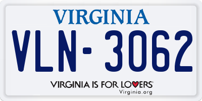 VA license plate VLN3062