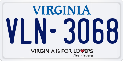 VA license plate VLN3068