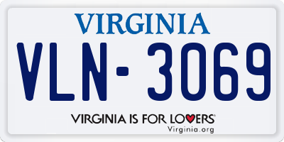 VA license plate VLN3069