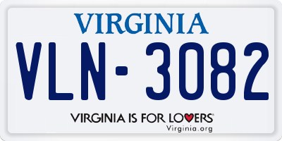 VA license plate VLN3082