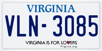 VA license plate VLN3085