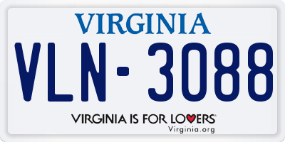 VA license plate VLN3088