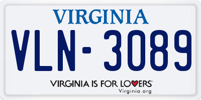 VA license plate VLN3089