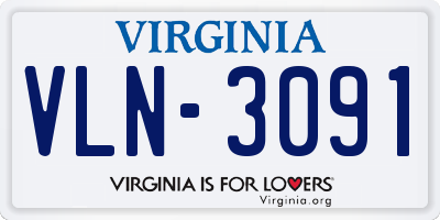 VA license plate VLN3091