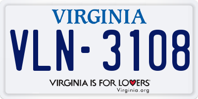 VA license plate VLN3108