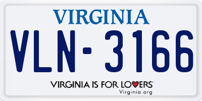 VA license plate VLN3166