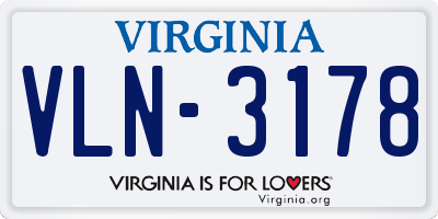 VA license plate VLN3178