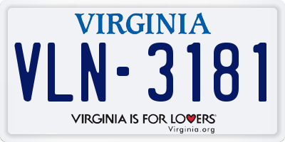 VA license plate VLN3181