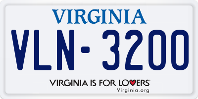 VA license plate VLN3200