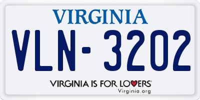 VA license plate VLN3202