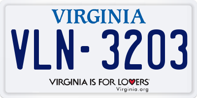 VA license plate VLN3203