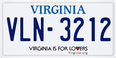 VA license plate VLN3212