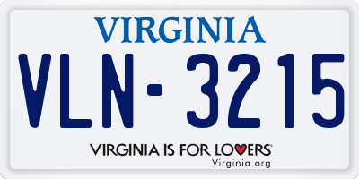 VA license plate VLN3215