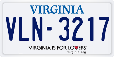 VA license plate VLN3217