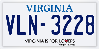 VA license plate VLN3228