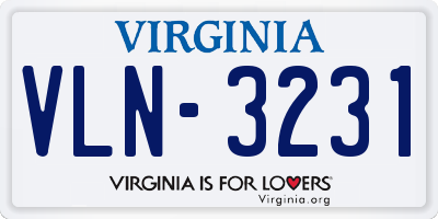 VA license plate VLN3231