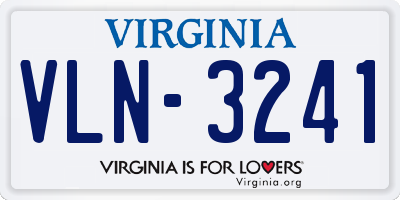 VA license plate VLN3241