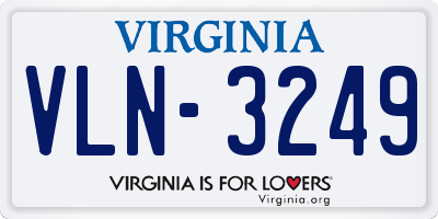 VA license plate VLN3249