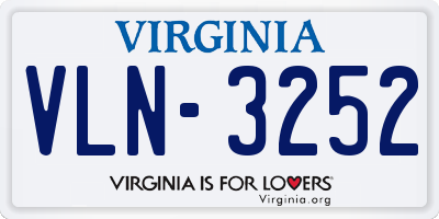 VA license plate VLN3252