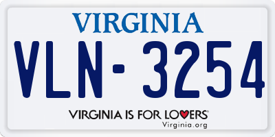 VA license plate VLN3254