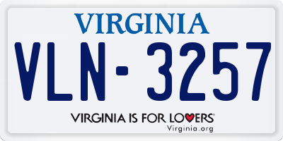 VA license plate VLN3257