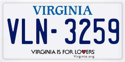 VA license plate VLN3259