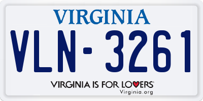 VA license plate VLN3261