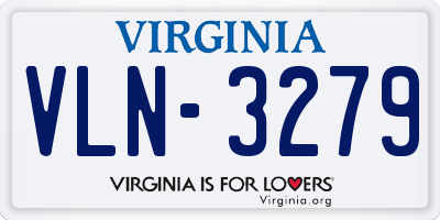 VA license plate VLN3279