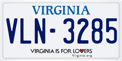 VA license plate VLN3285