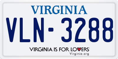 VA license plate VLN3288