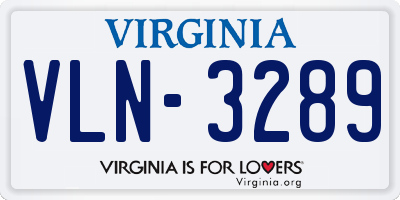 VA license plate VLN3289