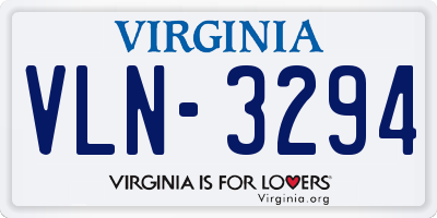 VA license plate VLN3294