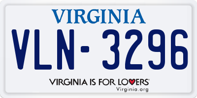 VA license plate VLN3296