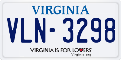 VA license plate VLN3298