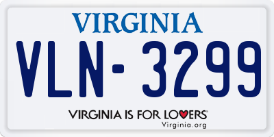 VA license plate VLN3299