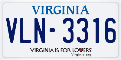 VA license plate VLN3316